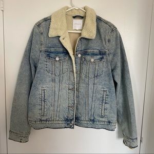 NWOT Fleece lined authentic denim jacket